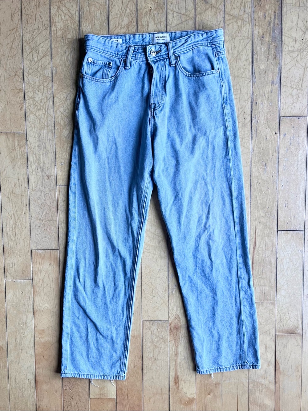 Jack & Jones Baggy Eddie Light Wash Relaxed Wide Leg Denim Jeans Size 29